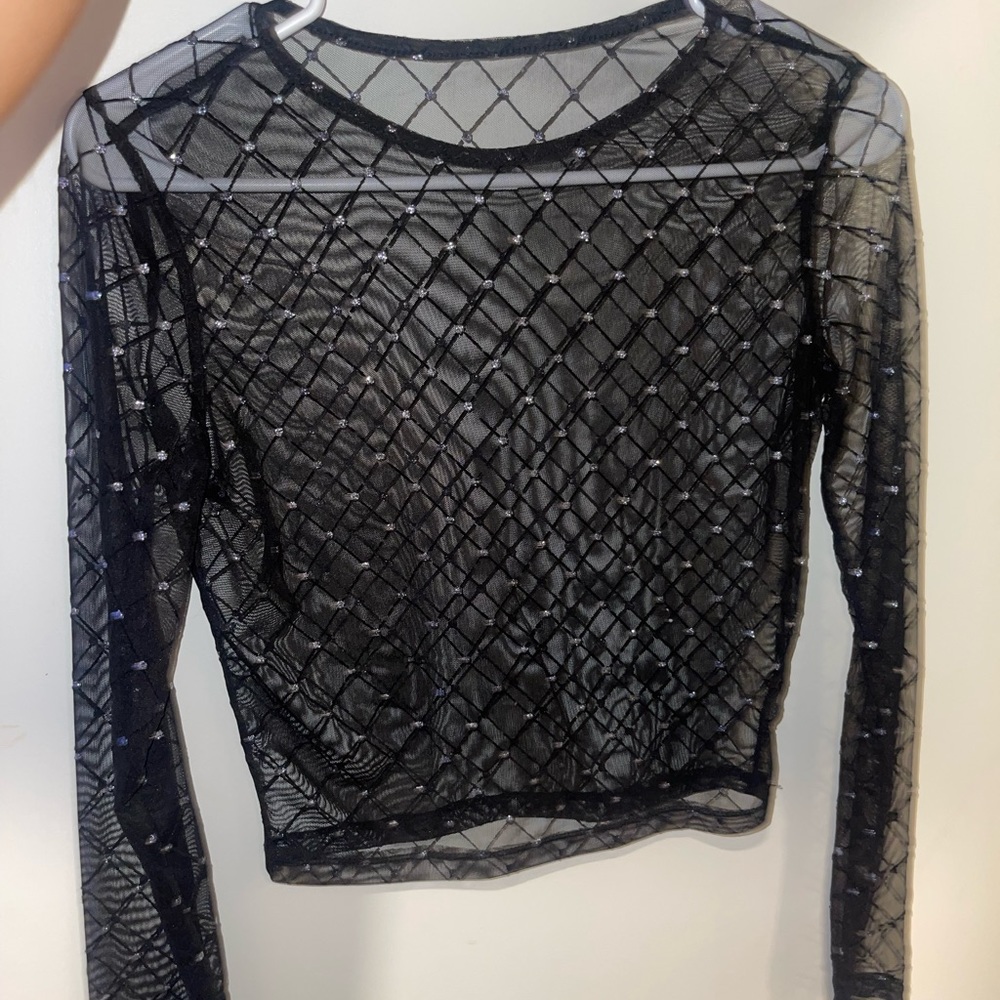 Sheer long sleeve top